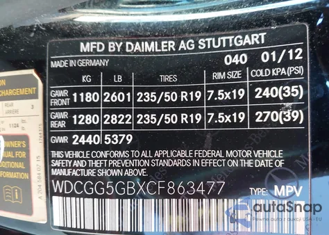 2012 Mercedes-Benz Glk 350 из США, поврежденный, VIN WDCGG5GBXCF863477